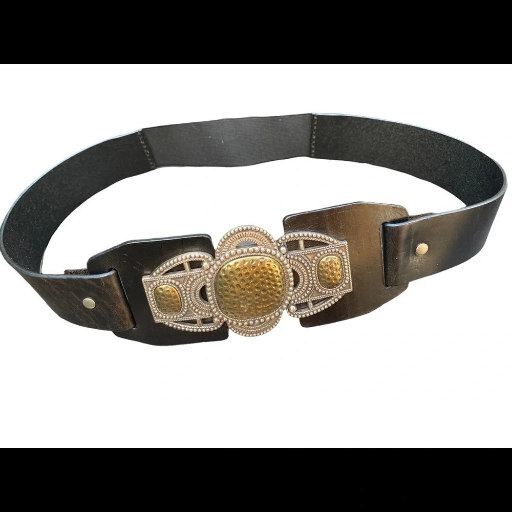 Chico’s Belt Leather and Silver/Gold Metal Belt